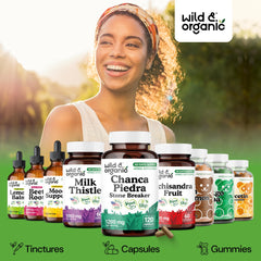 Wild & Organic 60-day supply view with 120 capsules in the bottle.