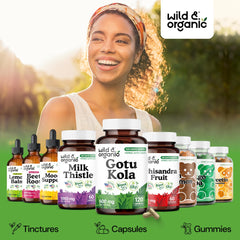 Plant-based ingredients image from Wild and Organic emphasizes clean formulation.