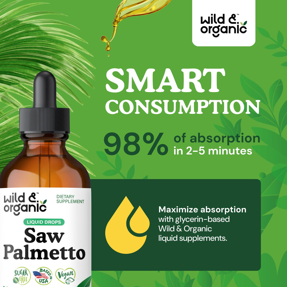 Wild & Organic tincture label highlights vegan, alcohol-free formula.