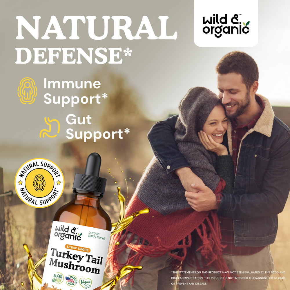 Wild & Organic turkey tail tincture dropper enables precise dosing for easy self care