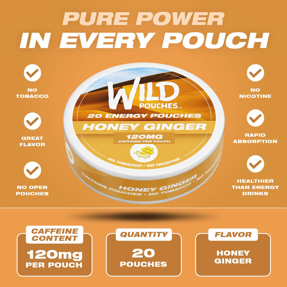 Close-up of Wild Pouches 120mg caffeine pouch highlighting strength