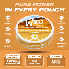 Close-up of Wild Pouches 120mg caffeine pouch highlighting strength