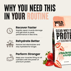 Wild Society Clear Whey Citrus Punch bottle demonstrates versatile hydration with electrolytes during workouts