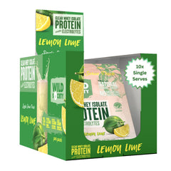 Wild Society Clear Whey Lemon Lime pour showcasing refreshing post-workout drink