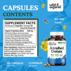 Wild and Organic packaging front shot highlighting vegan capsule and non-GMO formula.