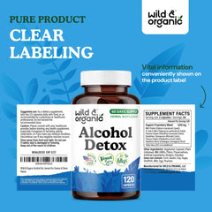 Wild and Organic sixty-day supply bottle on shelf for routine detox.