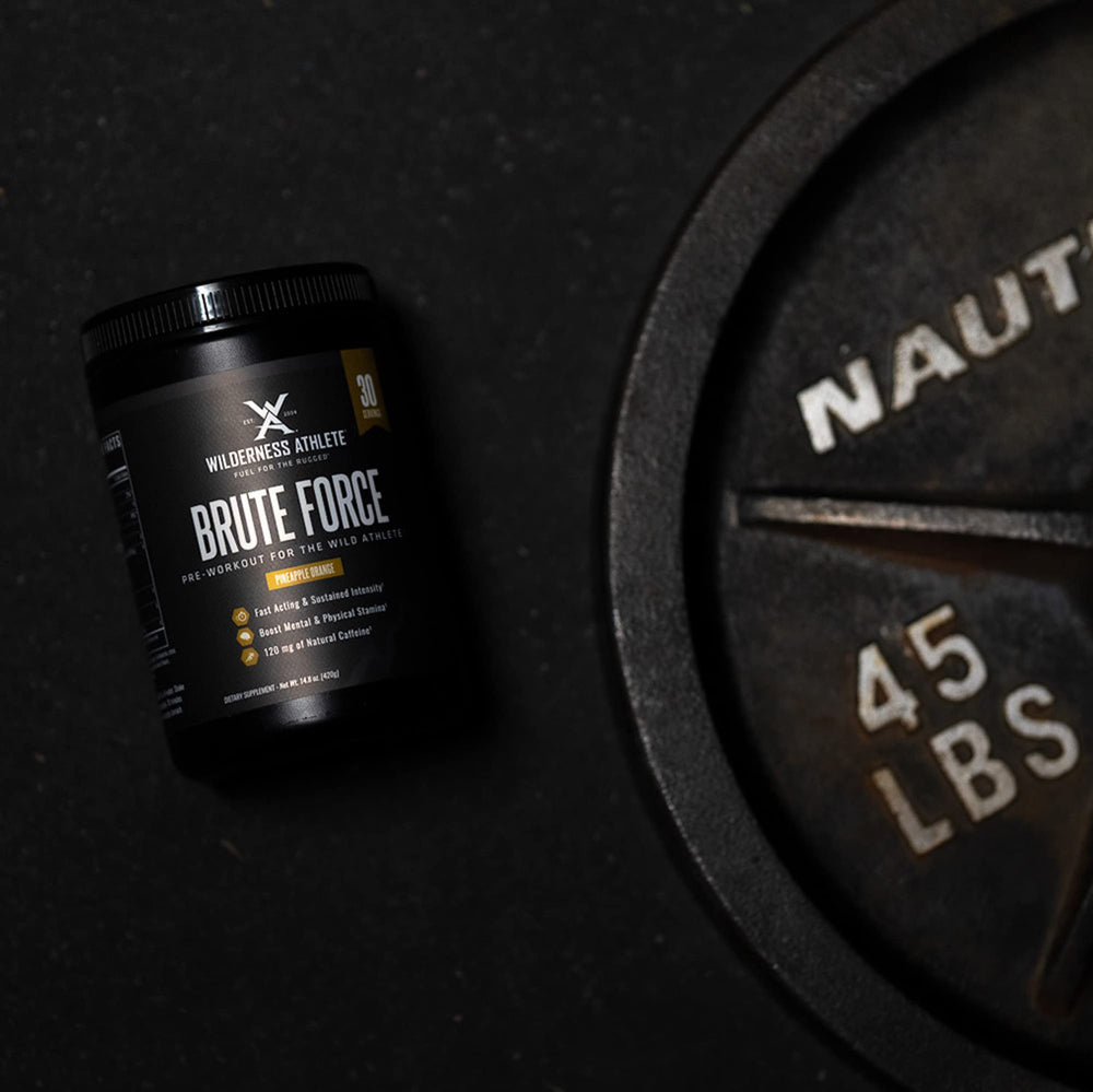 Wilderness Athlete Brute Force scoop highlights precise measurement for consistent dosing.