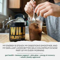 Wild Foods daily mix being prepared in a glass of water.