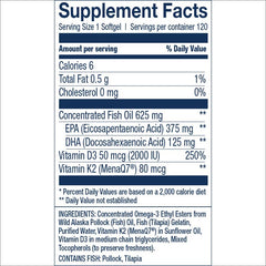 Closeup of Wiley's Finest omega-3 softgels for easy daily intake