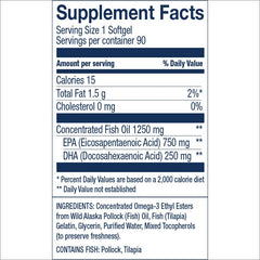 Wiley's Finest Peak EPA back label showing purity and safety information.