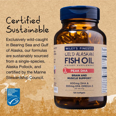 Wiley's Finest Peak DHA MSC certification seal signals third-party safety verification