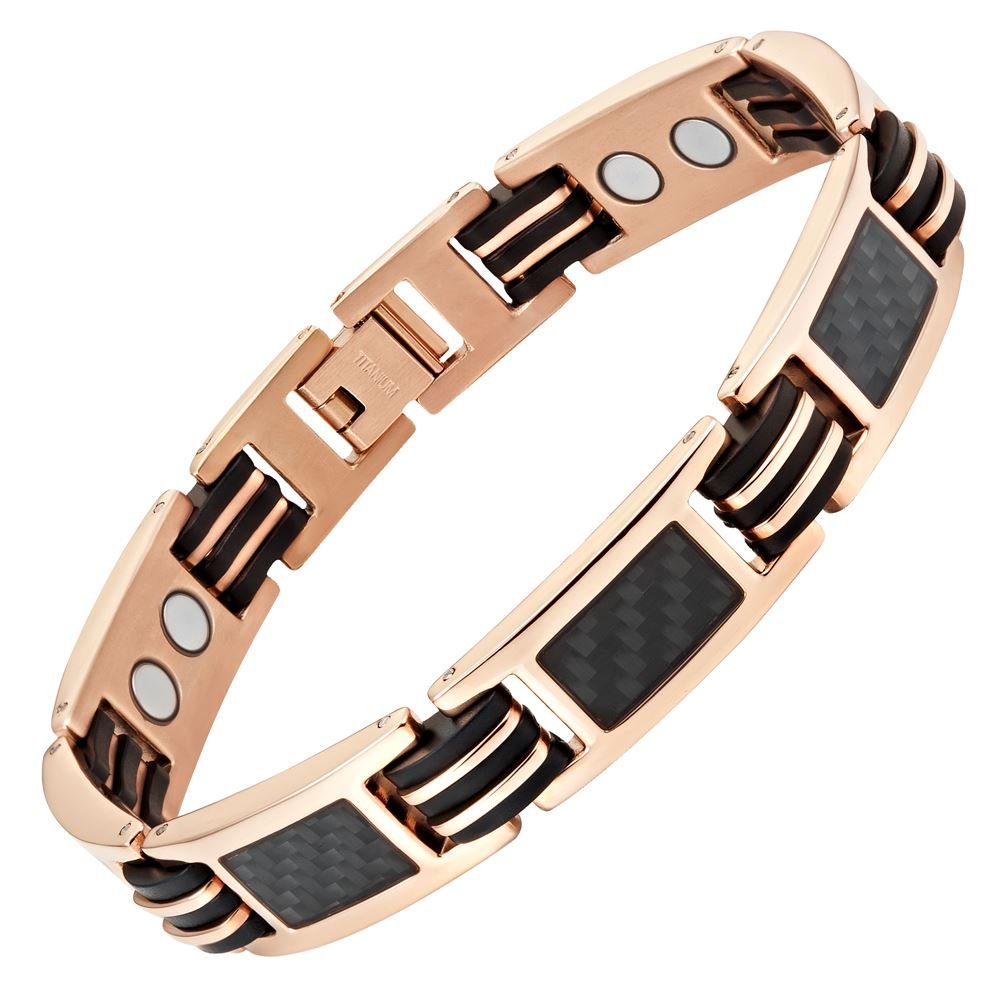 Willis Judd titanium magnetic bracelet close-up highlights lightweight, skin-friendly metal.