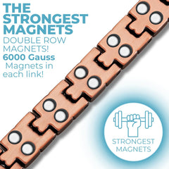 Willis Judd women's copper magnetic bracelet detailed clasp for secure wear.