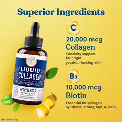 Biotin-enhanced collagen supporting hair and nails with Windsor Botanicals