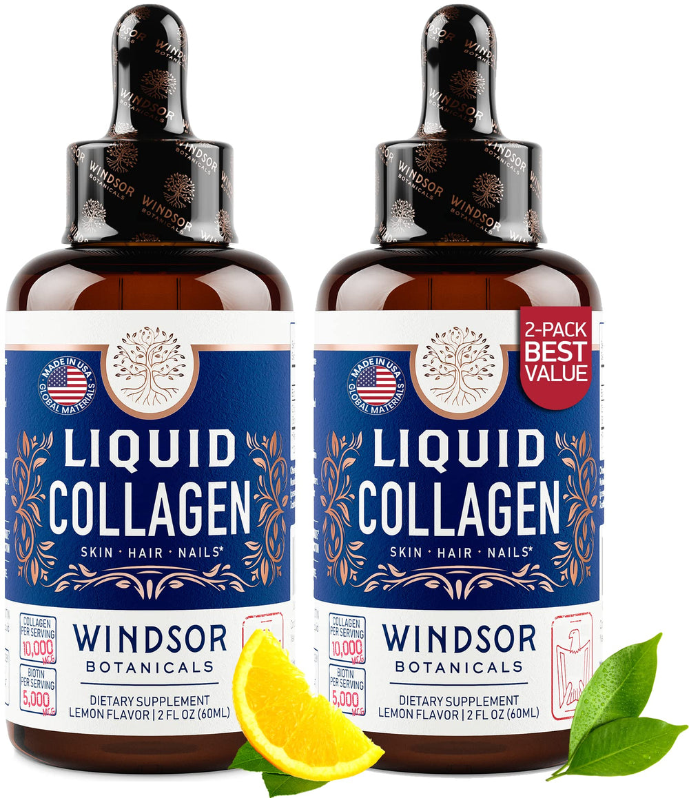 Windsor Botanicals Concentrated Collagen Drops bottle for skin, hair, and nails support