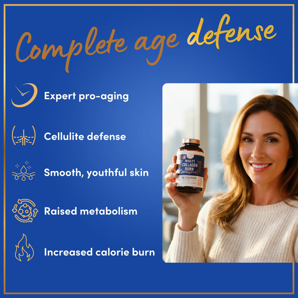 WINDSOR BOTANICALS Grass-fed bovine collagen closeup highlights ethical sourcing.