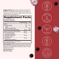 Winged Wellness Love Bites blue blueberry gummies close-up, ideal for mood-boosting routines