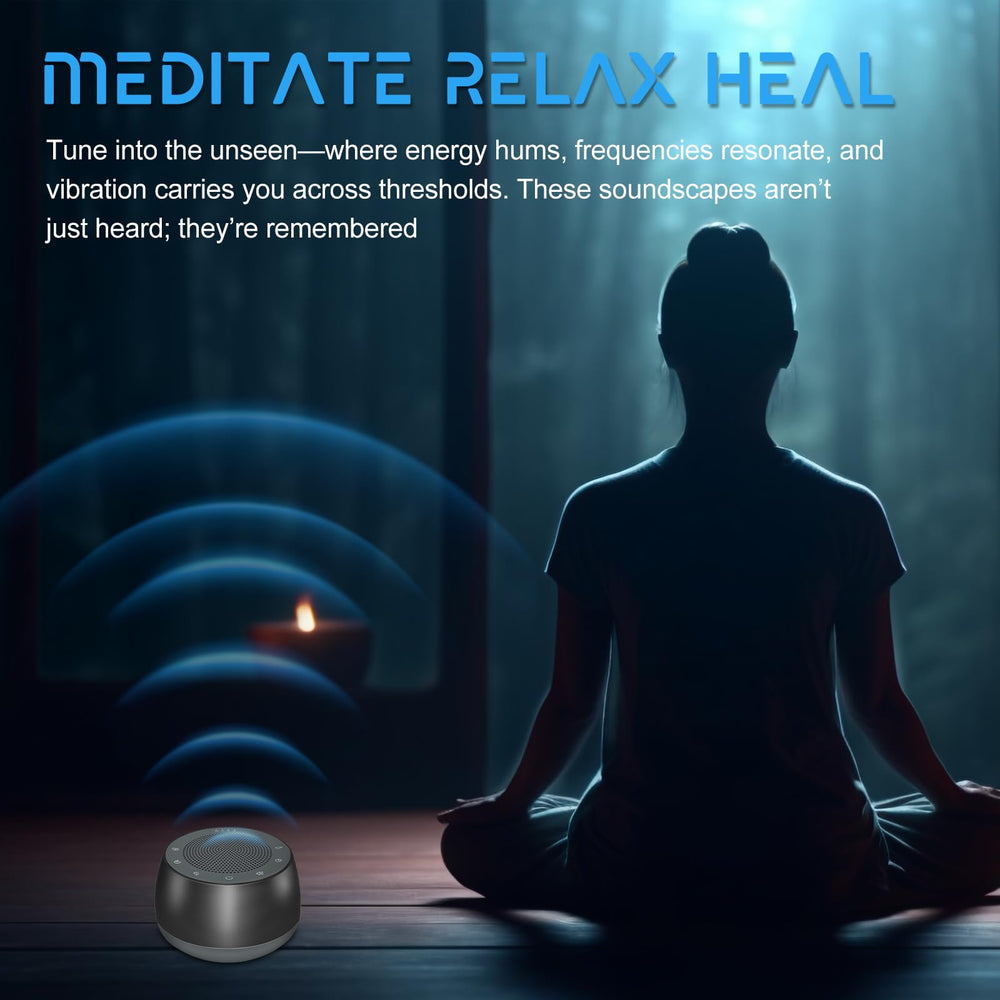 WINISH singing bowl tones display 256hz-432hz-528hz for immersive meditation.