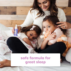 Wink Naturals WinkWell Kids Melatonin bedtime scene with a sleeping child