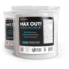 Wipex Max Out two-pack refill rolls for high-traffic gyms.