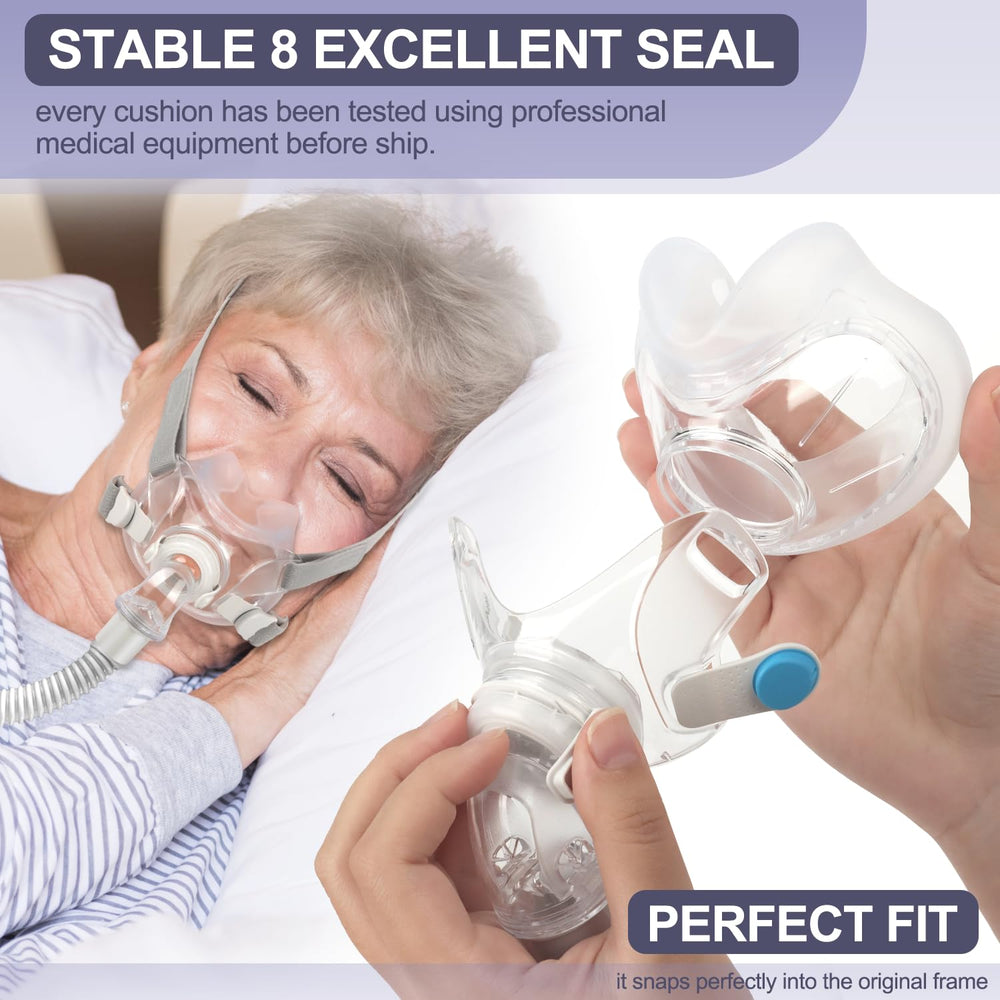 Wiscky AirFit F30M cushion seal demonstration on face.