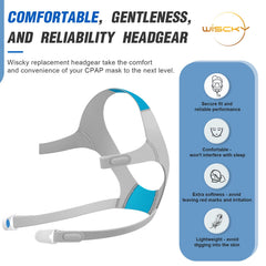 Wiscky ultra-soft elastic fabric headgear designed for gentle all-night wear.