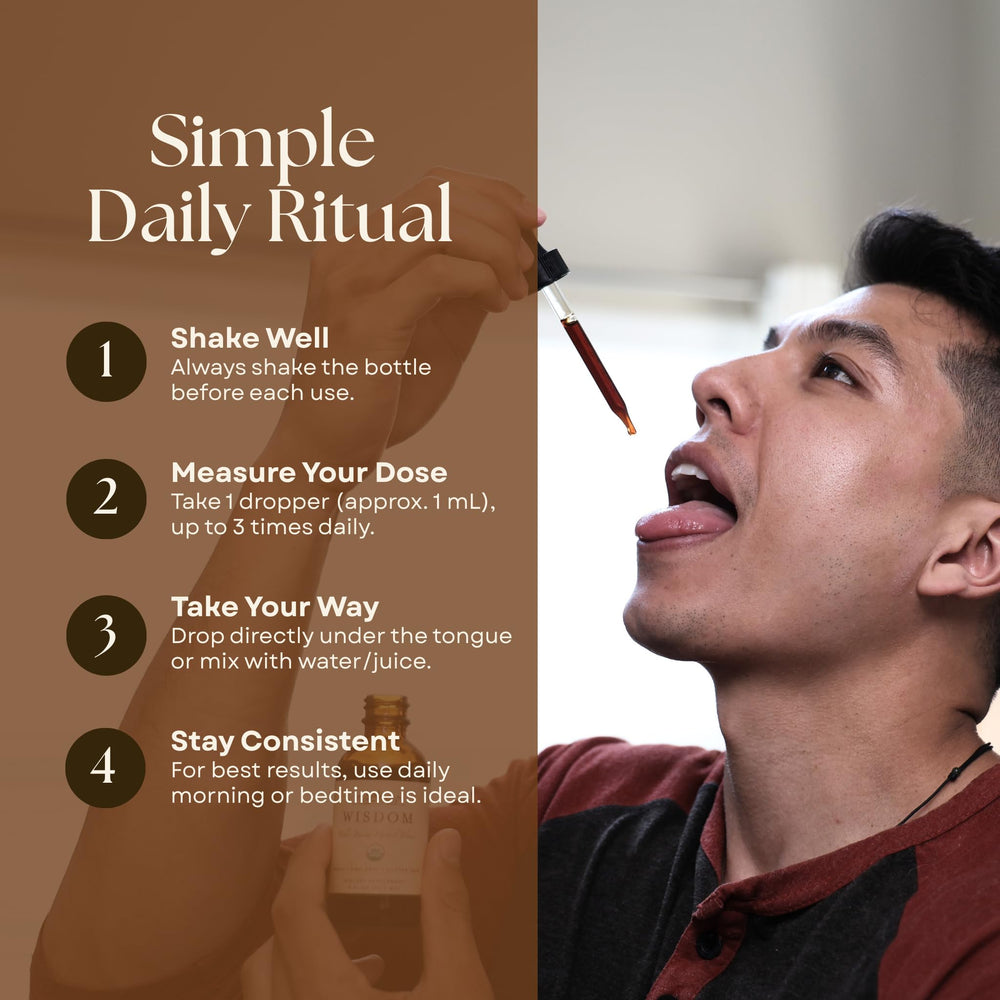 Evening scene with Wisdom Nutrition product for relaxation and balance.