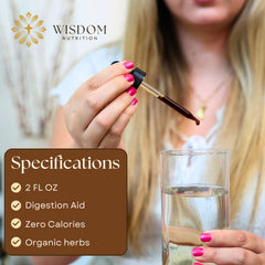 Wisdom Nutrition packaging on white backdrop emphasizes high-quality herbs and purity.