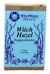 WiseWays Herbal Witch Hazel Suppositories pack of 3 for gentle rectal comfort