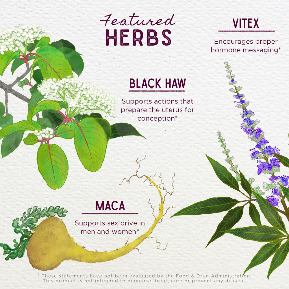 WishGarden Fertility Prep organic ingredients emphasize non-GMO, plant-based fertility support