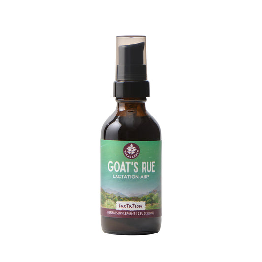 WishGarden Goat's Rue tincture bottle promotes organic, fenugreek-free lactation support for moms