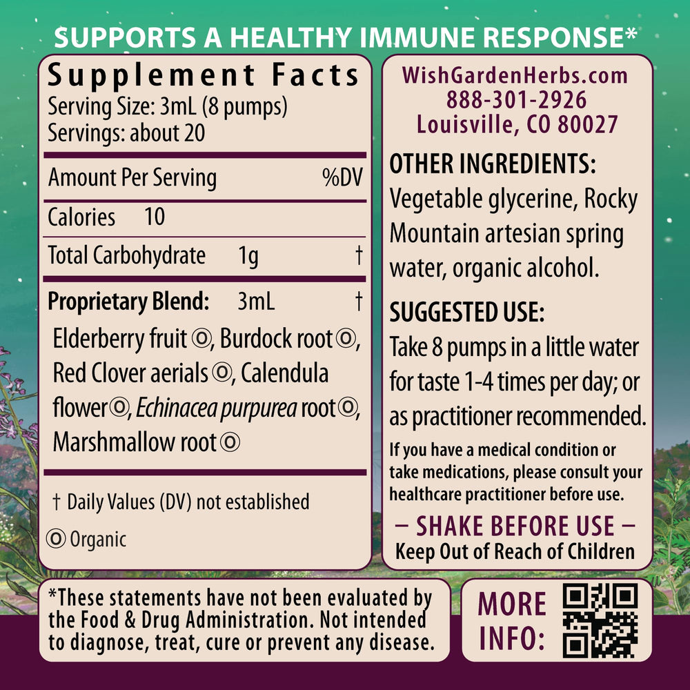WishGarden Immune Boost dropper highlights precise dosing for on-the-go pregnancy wellness.