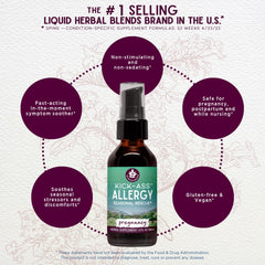 WishGarden Kick-Ass Allergy for Pregnancy echinacea component highlighted for herbal support.