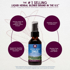 WishGarden Kick-Ass Sinus label close-up reveals organic, wild-harvested ingredients for upper respiratory support.