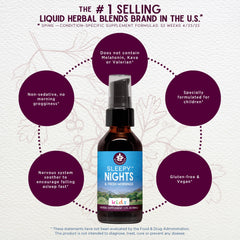 WishGarden Sleepy Nights tincture bottle pouring for nap-time calm
