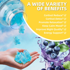 Wllbdloig cortisol gummies blueberry flavor ready to enjoy