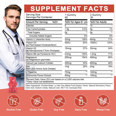 WOGORGT gummies bottle back label highlights vegan, sugar-free formula for daily use