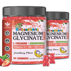WOGORGT magnesium glycinate gummies bottle front for daily calm and focus