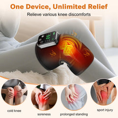 WoloyHeatie Knee Massager heat wrap in action for targeted knee warmth and relief.