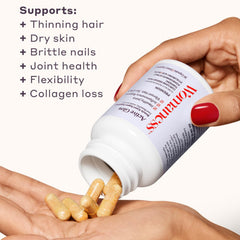 Womaness Active Glow capsules closeup dosed image showing precise daily servings