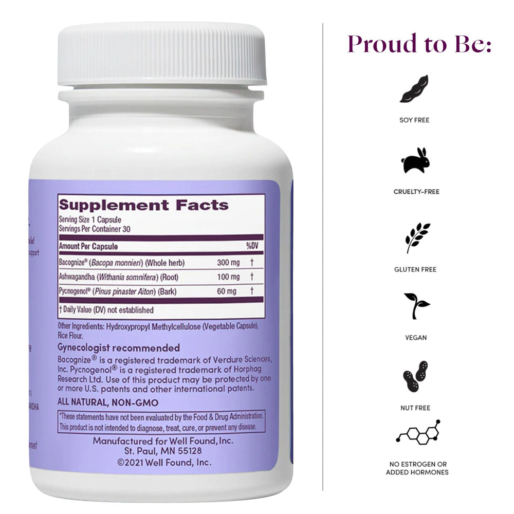 Womaness packaging with calm, balanced design conveying holistic menopause support.