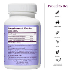 Womaness packaging with calm, balanced design conveying holistic menopause support.