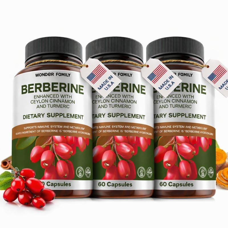 Wonder Family Berberine 500mg cápsulas en empaque, opción para rutina de bienestar metabólico.