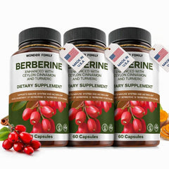 Wonder Family Berberine 500mg cápsulas en empaque, opción para rutina de bienestar metabólico.