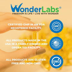 Wonder Laboratories EZ Omega-3 ingredients chart illustrating EPA, DHA, and DPA balance.