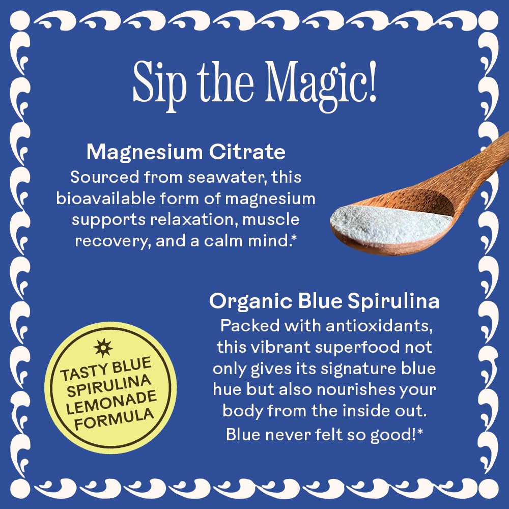 Wooden Spoon Herbs Magic Magnesium powder scoop in container for easy water addition.