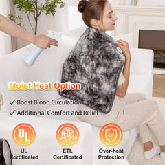 Woomer heating pad auto-off indicator for safe use after two hours.