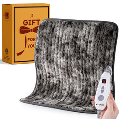 Woomer heating pad in marble grey, full size for back and shoulder warmth.