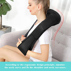 WOQQW massager in car use illustrating portable massage on the go.