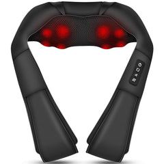 WOQQW Shiatsu neck massager front view highlighting deep tissue kneading action.